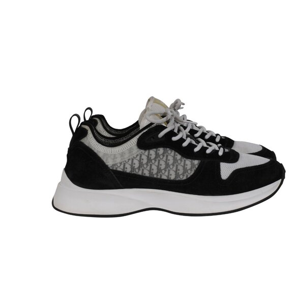 Dior Mens B25 Oblique Runner Sneakers  US 9 EU 42 Black White Low Top Mesh Suede - Picture 8 of 11